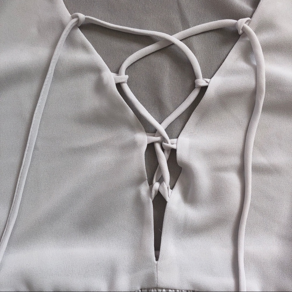 Show Me Your Mumu Babydoll Blouse Small Tie Top White Boho Peasant Romantic Poet - Picture 6 of 12